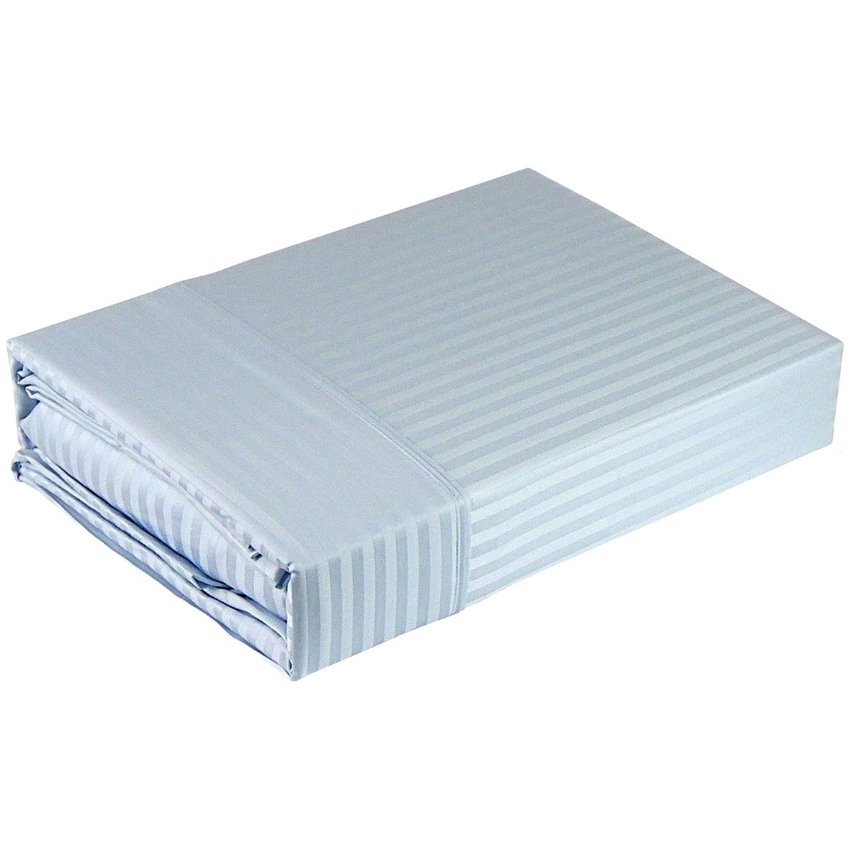 Ramesses 1000 Thread Count Pima Cotton Narrow Stripe Queen Sheet Set Ice Blue