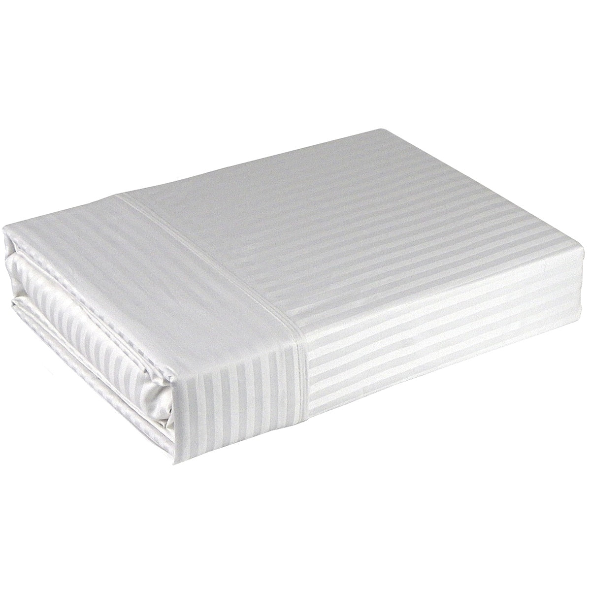 Ramesses 1000 Thread Count Pima Cotton Narrow Stripe Queen Sheet Set White - SuperSaverAU - view 2
