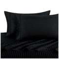 Ramesses 1000 Thread Count Pima Cotton Narrow Stripe Queen Sheet Set Black - SuperSaverAU - view 2