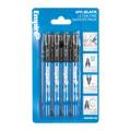 Empire Ultra Fine Black Marker 4 Pack - 0.5mm Tip - Smear-Resistant - Black - SuperSaverAU - view 1