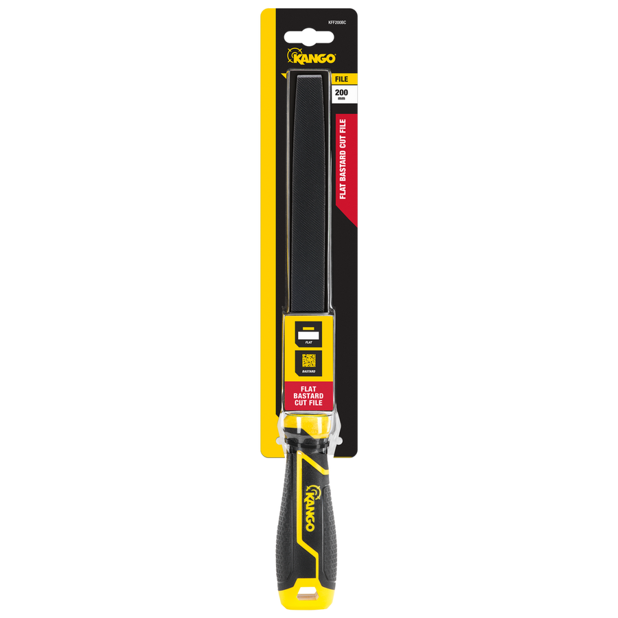 Kango 200mm Flat Bastard Cut File - Tempered Carbon Steel - Black - Durable - SuperSaverAU - view 1