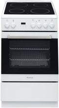 Artusi 54cm Electric Freestanding Oven - 7 Functions, Ceramic Cooktop, Triple-Glazed Door - AFC547W