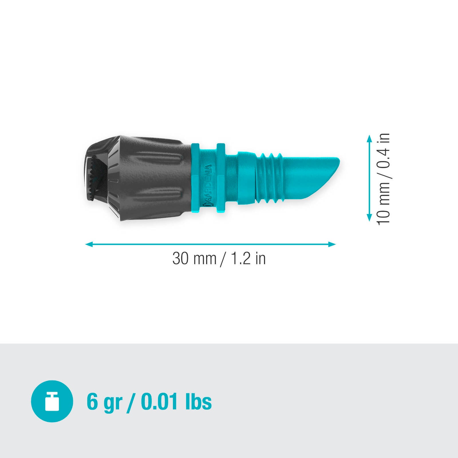 GARDENA 180 Degree Micro Irrigation Spray Nozzle 5 Pack Black/Turquoise