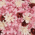 UN-REAL 50 x 50cm Dahlia & Rose Flower Hedge Tile - Artificial Floral Wall Panel