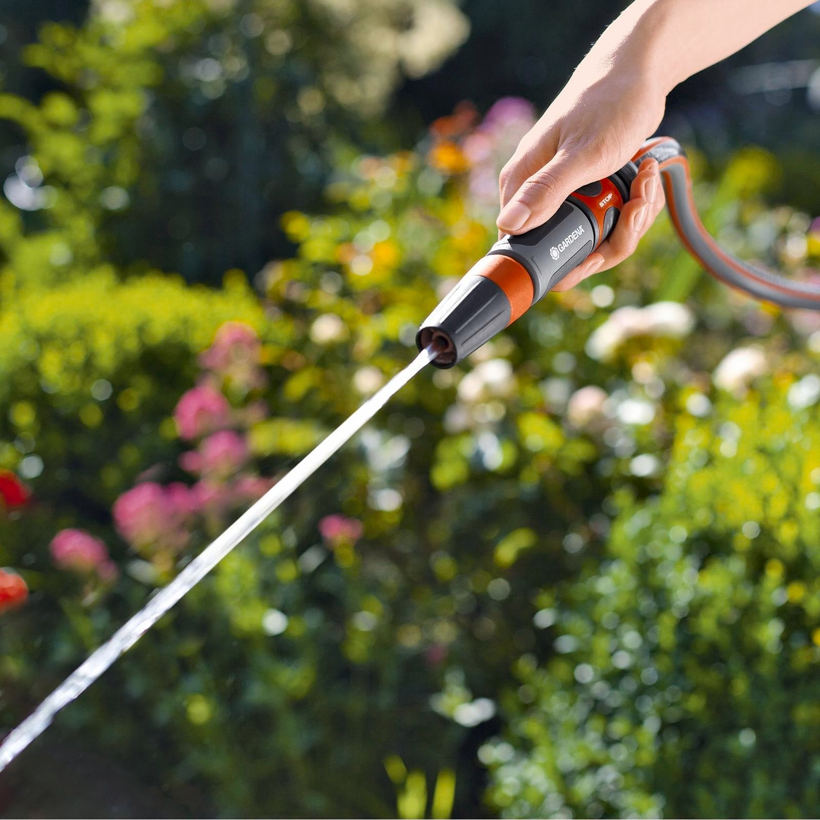 GARDENA 13mm Classic Adjustable Spray Nozzle - Soft Grip, Mist to Jet, 1000kPa