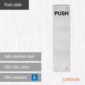 Lemaar Engraved Push Plate 250x65x2mm Satin Stainless Steel DDA Compliant - SuperSaverAU - view 2