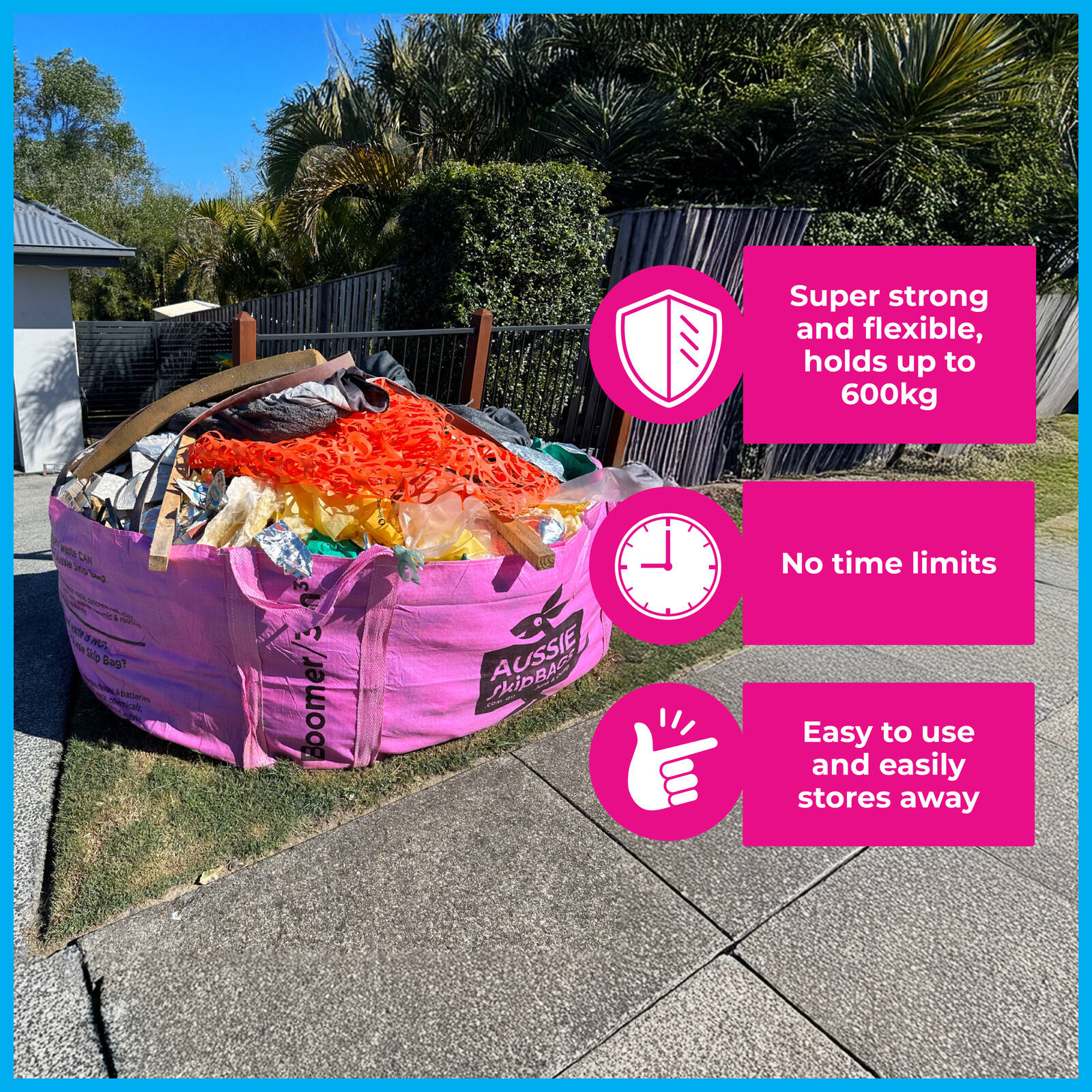 Aussie Skip Bags The Boomer 3m3 Woven PPE Disposable Skip Bag 600kg Max Load