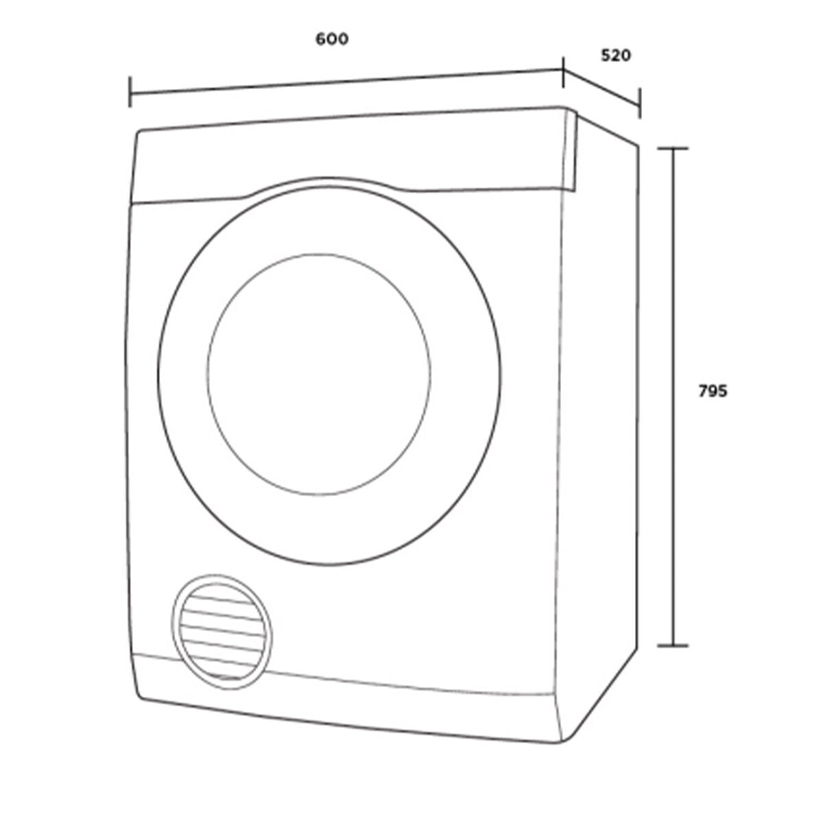 Westinghouse 4.5kg Vented Clothes Dryer - Reverse Tumble, Front or Rear Venting, White - WDV457H3WB