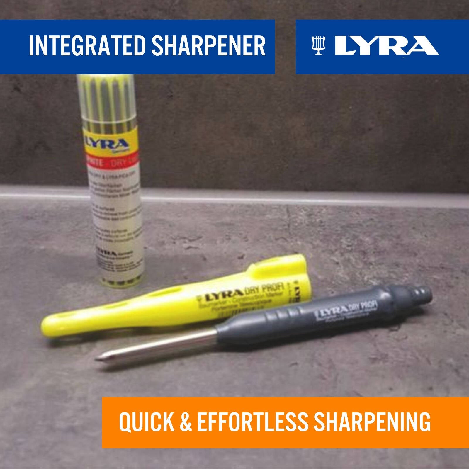 Lyra Carpenters Pencil with 12 Piece 2B Lead Refill Pack