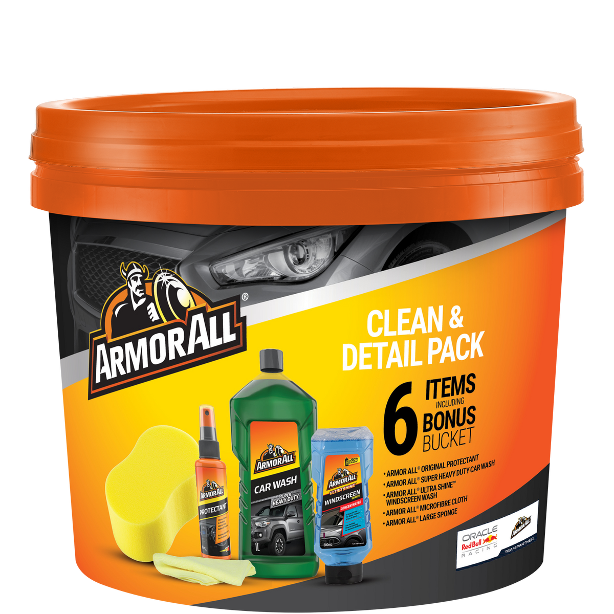 Armor All Clean Detail Pack Gift Bucket - 10L - Black - Comprehensive Vehicle Care - SuperSaverAU - view 1