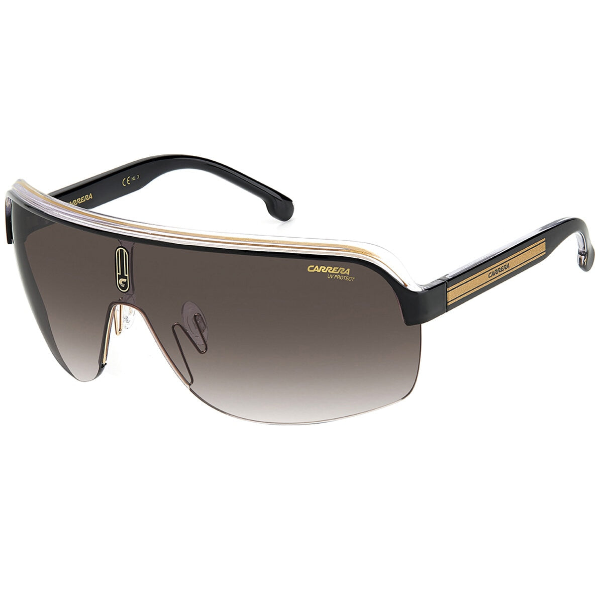Carrera Topcar 1/N Men's Sunglasses | Oversized Teardrop Frames, Lightweight Polyamide, Contrasting Brow Bar, Prominent Temples - SuperSaverAU - view 1