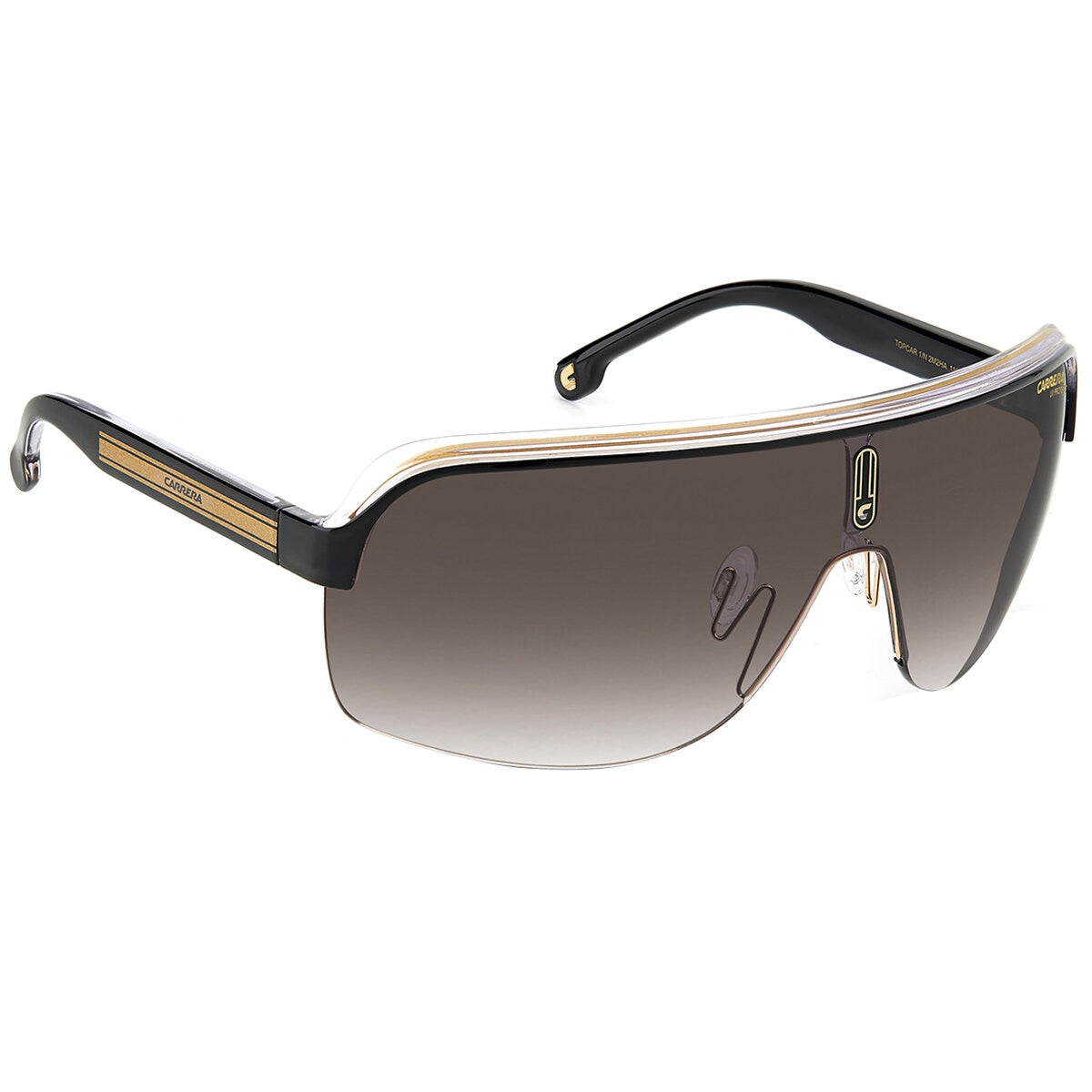 Carrera Topcar 1/N Men's Sunglasses | Oversized Teardrop Frames, Lightweight Polyamide, Contrasting Brow Bar, Prominent Temples - SuperSaverAU - view 3