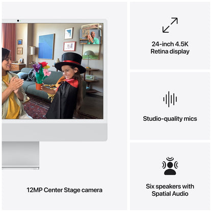 iMac 24 Inch With Retina 4.5 Display M4 Chip 8 Core GPU 16GB 256GB SSD Silver