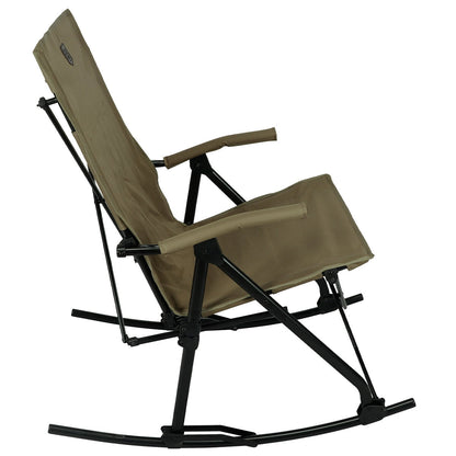 Timber Ridge Folding Rocking Chair – Portable Outdoor Camp Rocker with Padded Seat & Armrests