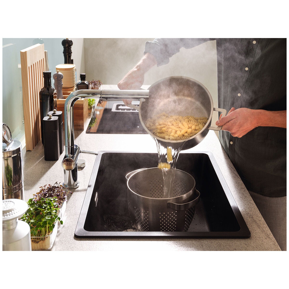 Franke Maris 520mm topmount granite sink - Matte Black, hidden overflow - MRG610-52MBB