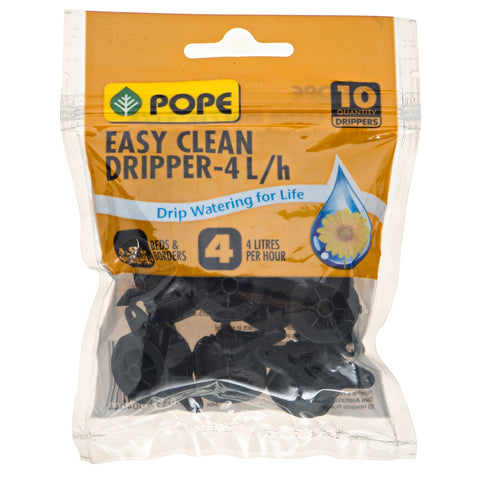 Pope Easy Clean Barbed Dripper 4L/H - 10 Pack, Polypropylene