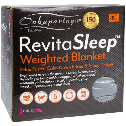Onkaparinga RevitaSleep Weighted Blanket Charcoal 7kg - SuperSaverAU - view 2