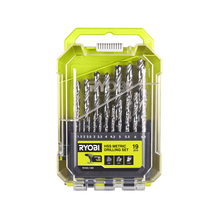 Ryobi Drill Bit Set - 19 Piece - High Speed Steel - Metric Sizes - SuperSaverAU - view 1