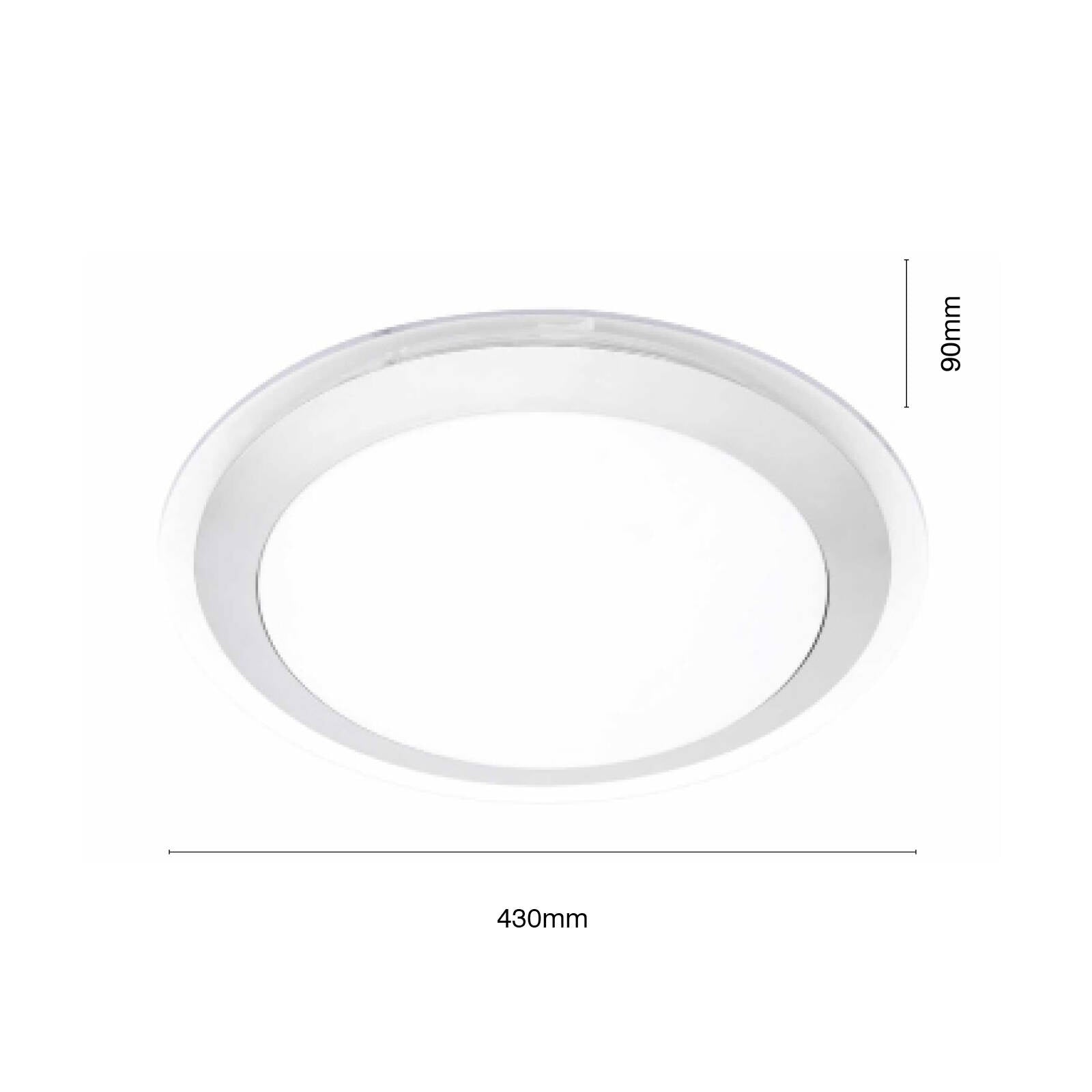 Brilliant Lighting Charlton LED Oyster Ceiling Light, 43cm, 22W, Silver Acrylic, Hardwired 19653/11