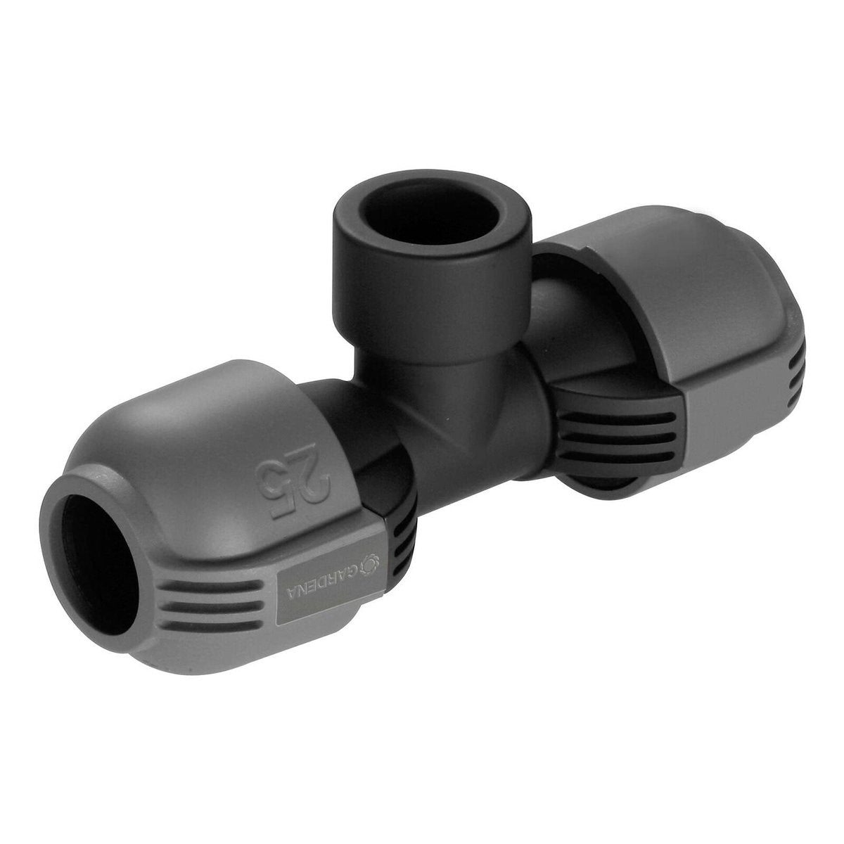 Gardena 25mm x Female Thread Pipeline T Piece - Black - Durable Connection - SuperSaverAU - view 1