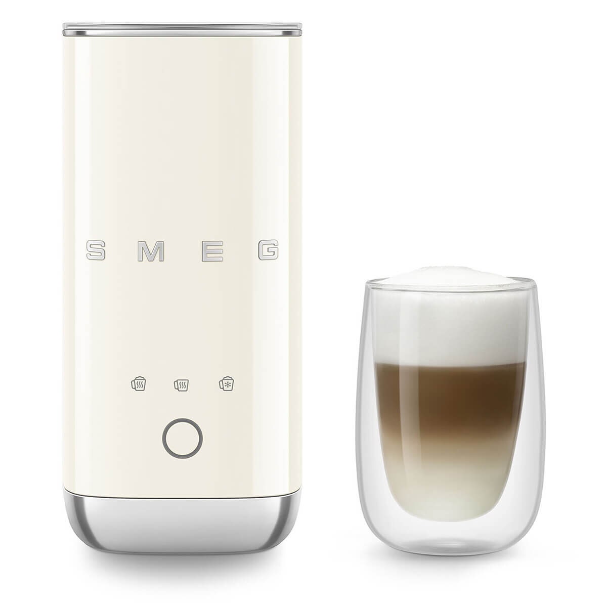 Smeg 50s Retro Style Milk Frother 180ml - Cream, Hot Milk, Hot Froth and Cold Froth - MFF02CRAU