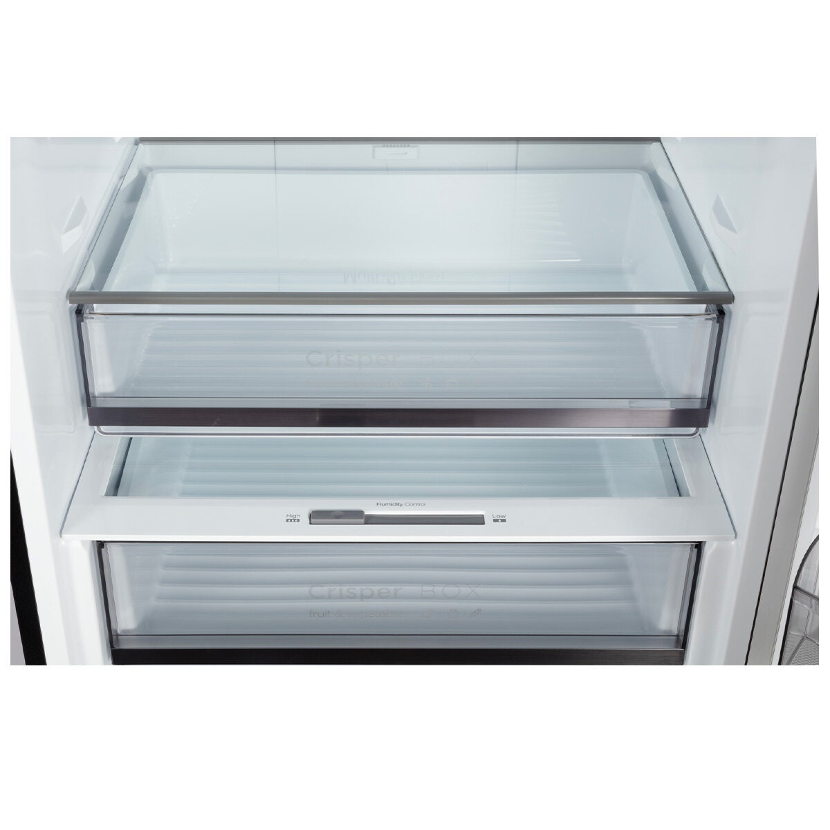 CHiQ 396L bottom mount fridge - black finish, humidity control crispers, 6 star rating - CBM395NBS6E
