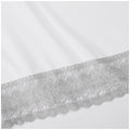 Kingtex 1500 Thread Count Crochet Lace Microfibre Sheet Set Single Silver/White - SuperSaverAU - view 2