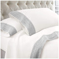 Kingtex 1500 Thread Count Crochet Lace Microfibre Sheet Set King Single Silver/White - SuperSaverAU - view 1