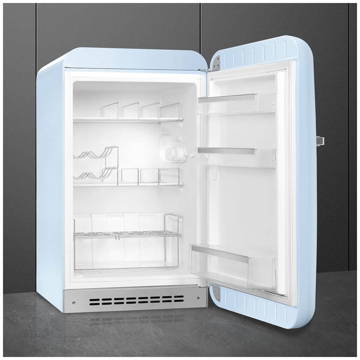 Smeg 50s Retro Style Happy 135L bar fridge - right hinge, pale blue, 6 star energy rating - FAB10HRPB6