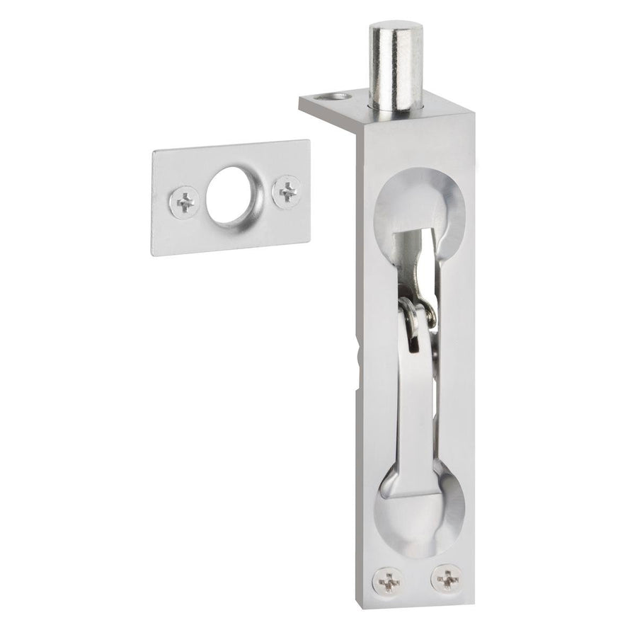 Delf Architectural Satin Chrome Flush Bolt 110 x 21mm Easy Use - SuperSaverAU - view 1