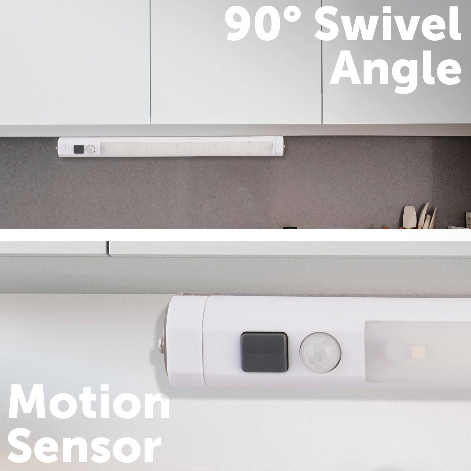 Arlec 9 LED Battery Operated Under Cabinet Motion Sensor Light White