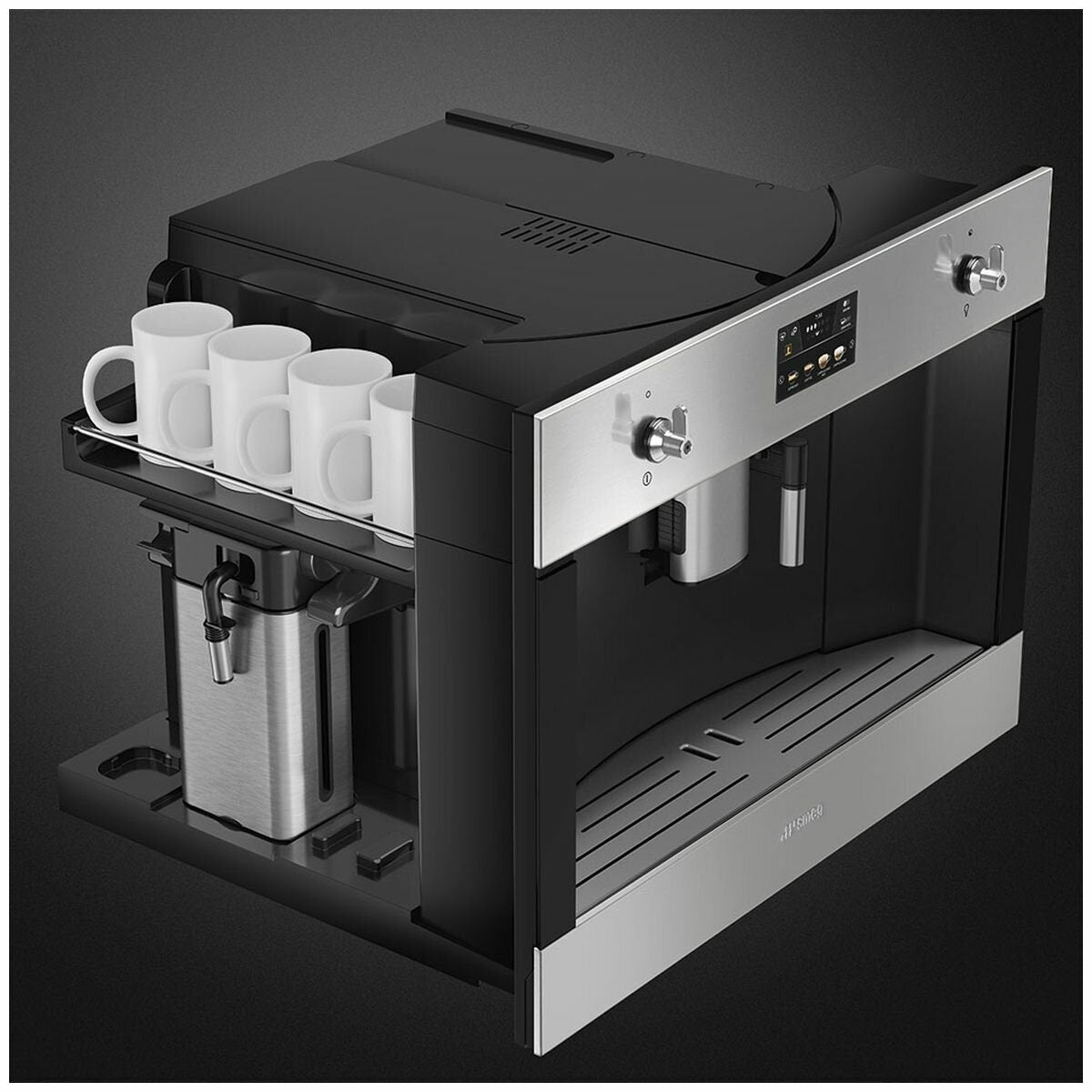 Smeg Classic Aesthetic Built-In Coffee Machine - Stainless Steel, Adjustable Grind, Cup Warmer - CMS4303X