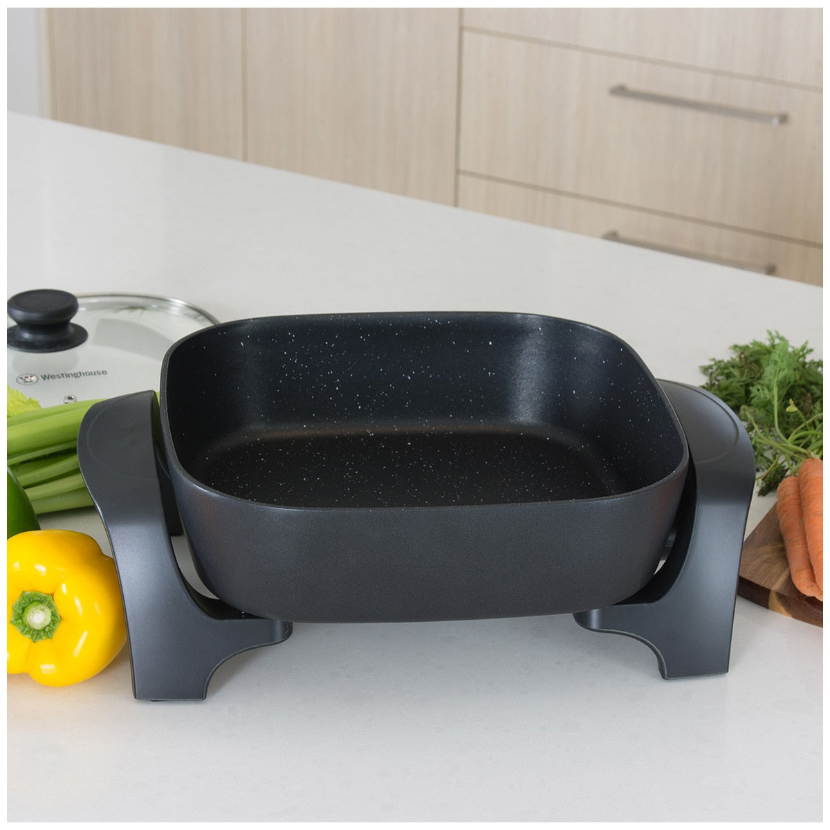 Westinghouse Square Electric Frypan 30.5cm WHEF02K Thick Cast Aluminium - SuperSaverAU - view 7