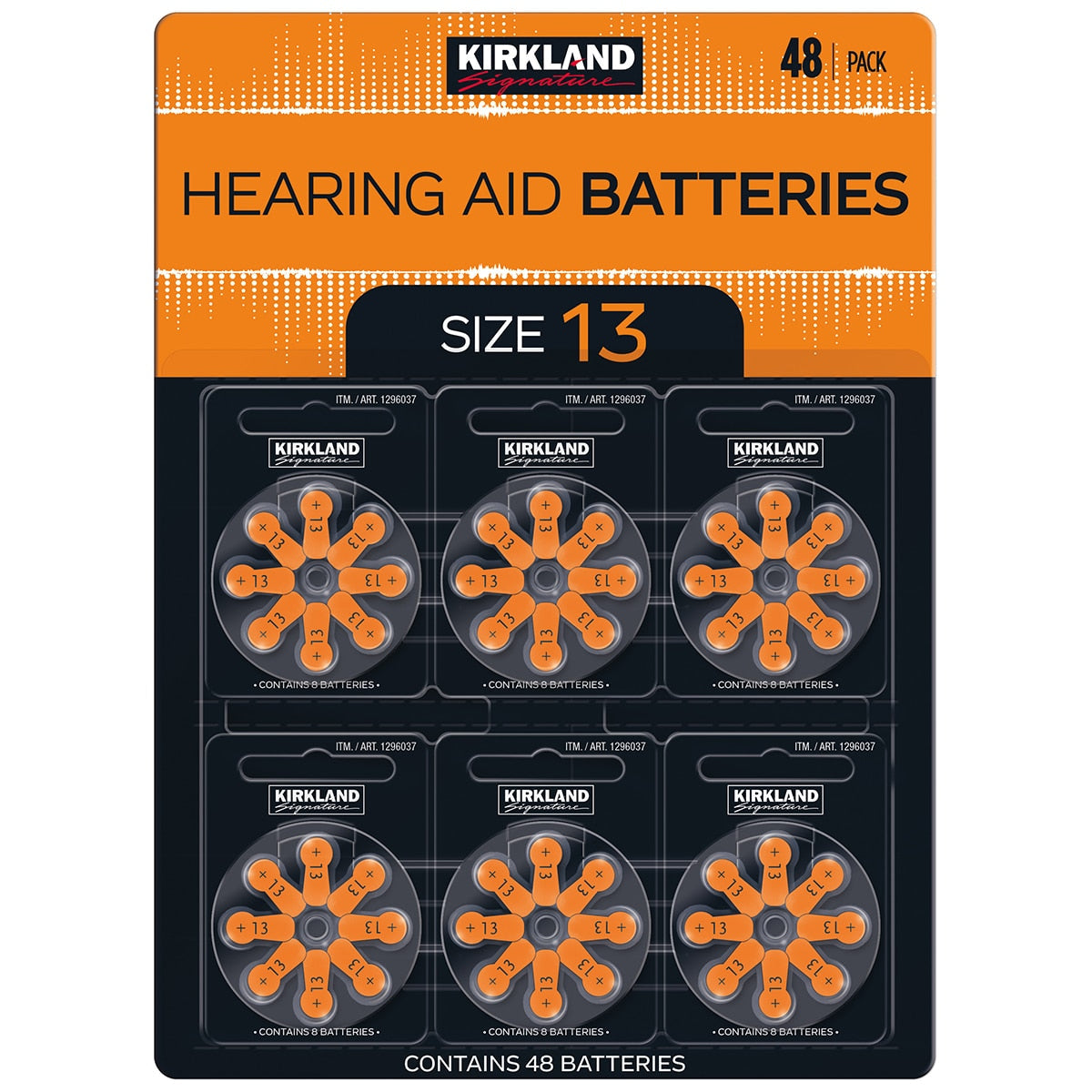 Kirkland Signature Hearing Aid Batteries Size 13 2 x 48 Pack - SuperSaverAU - view 1
