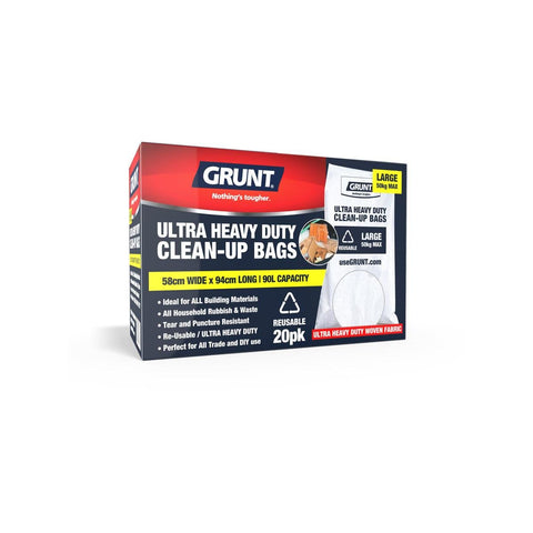 Grunt Ultra Heavy Duty Clean Up Bags - 90L - Tear Resistant - 5 Pack - SuperSaverAU - view 1