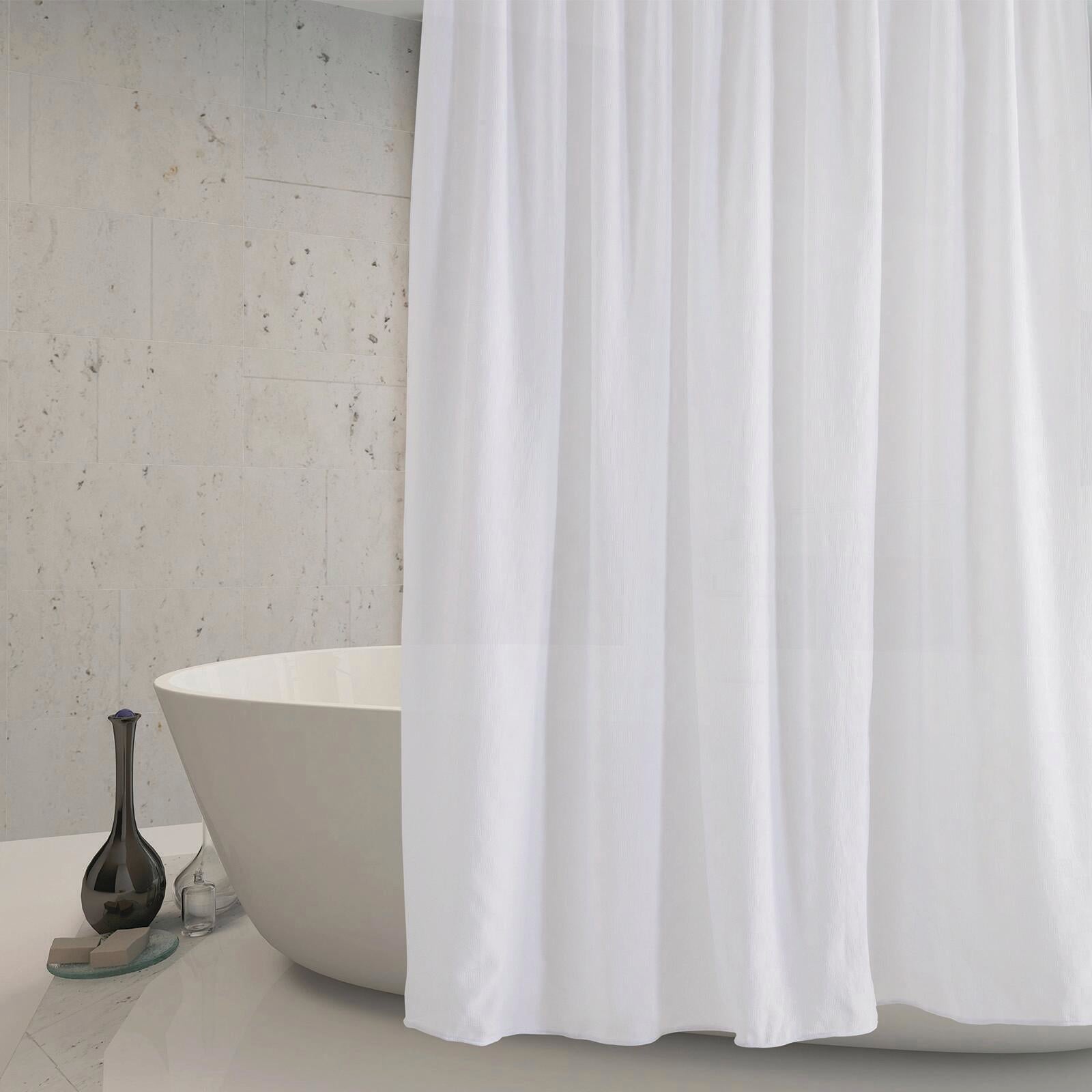 Barelli 180 x 180cm Checkerboard Jacquard Polyester Shower Curtain, 12 Rings