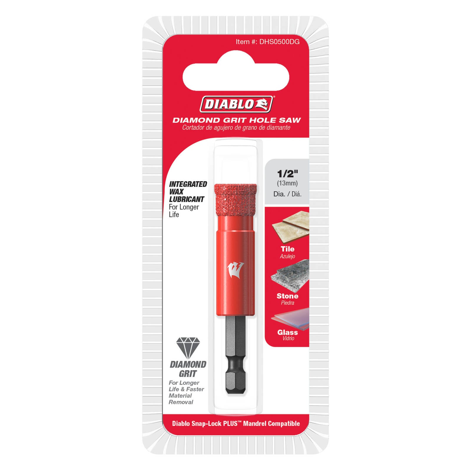 Diablo 13mm Diamond Grit Hole Saw for Tile, Granite, Marble & Glass