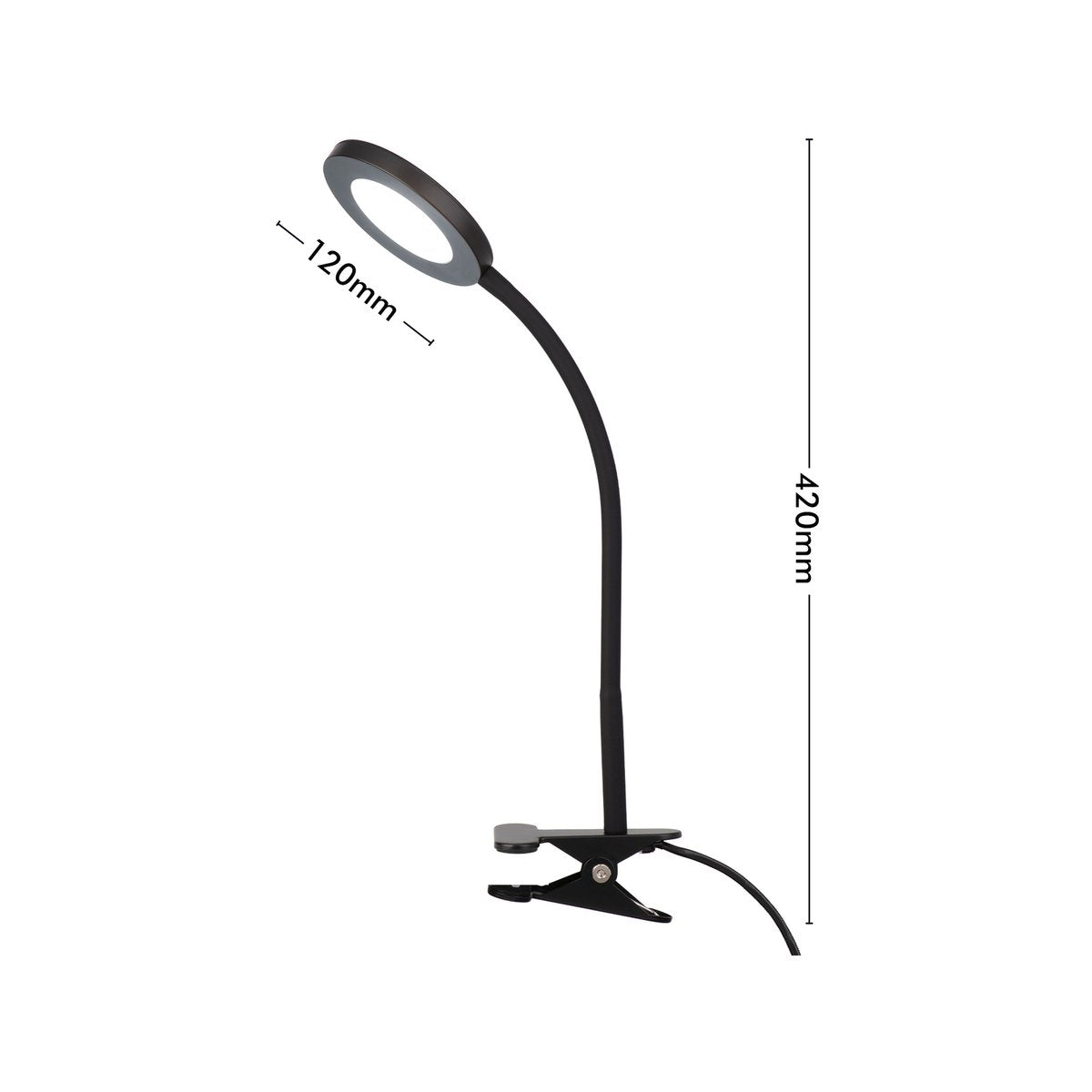 Verve Design 6W Dalton Desk Clamp Lamp - 120mm - Black - Flexible Gooseneck - SuperSaverAU - view 4