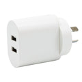 Click 2 Dual USB Wall Charger - 2.4A - Plastic - Over Voltage Protection - SuperSaverAU - view 1