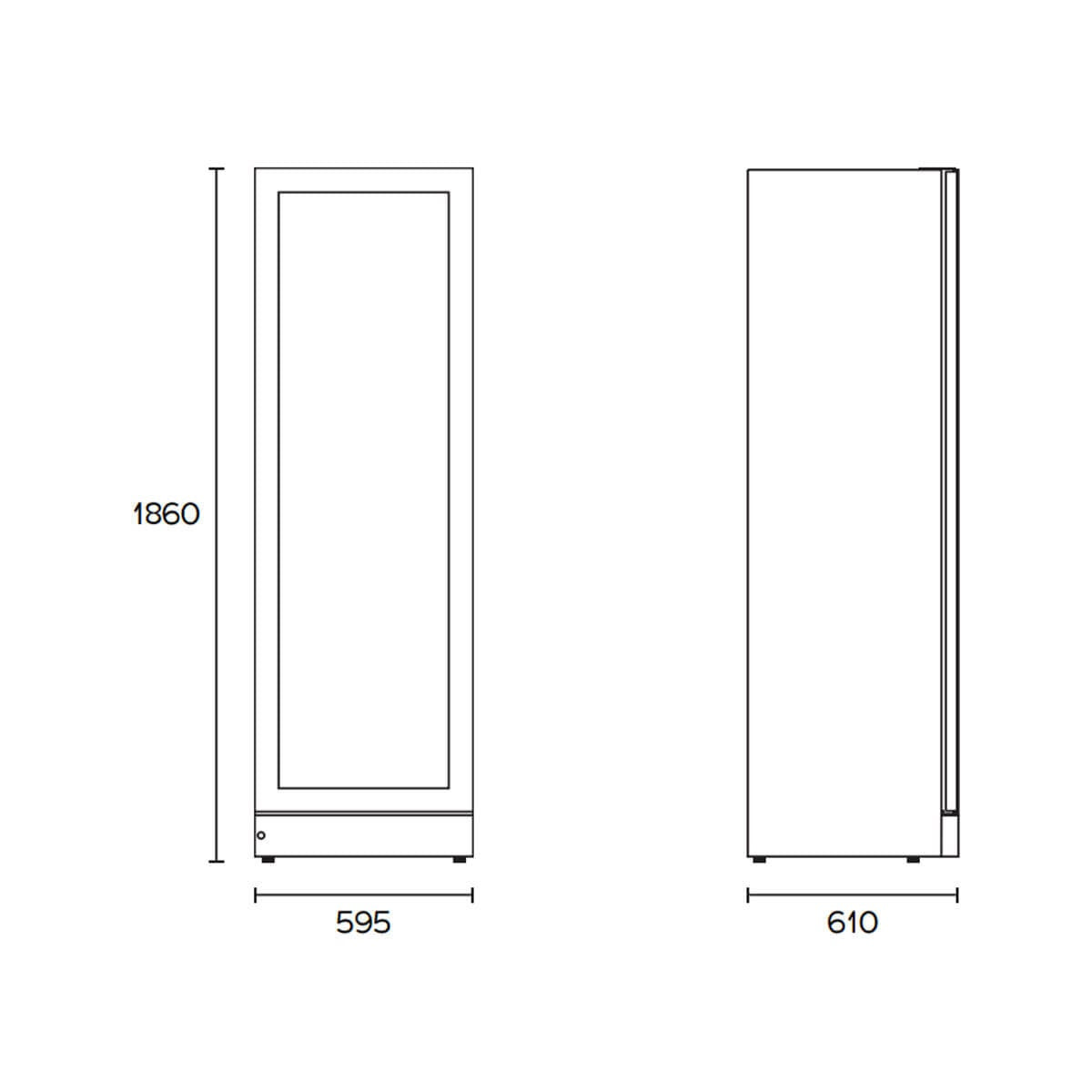 Vintec 198 bottle wine storage cabinet - Black cabinet, left-hinged door, multi-zone - V190SG2EBKLH