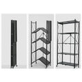 SOGA Five Tier Kitchen Cart - Black Carbon Steel - 20kg Per Shelf - Foldable - 9357641023501