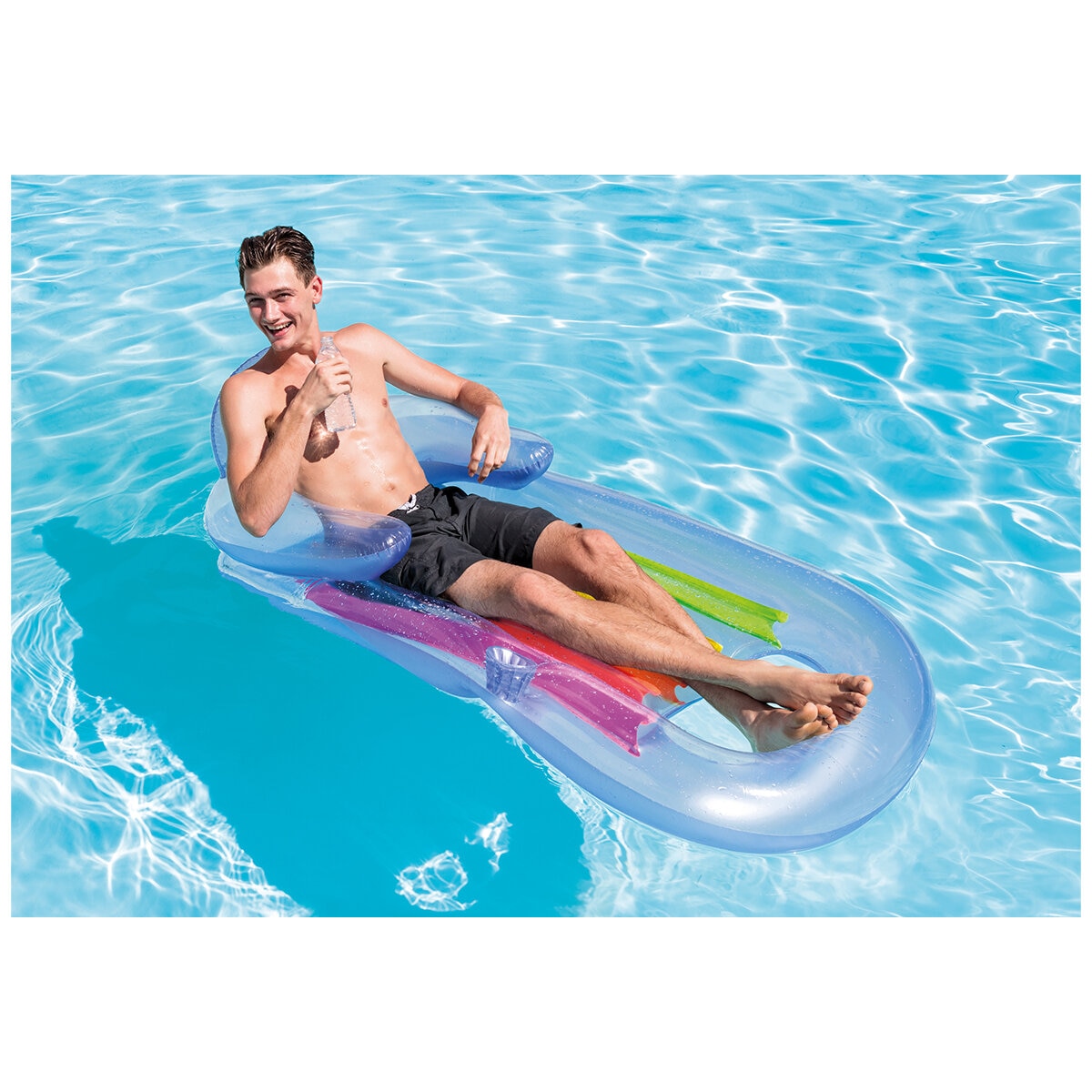 Intex King Kool Inflatable Lounge – Oversized Pool Floats with Built-In Cup Holders