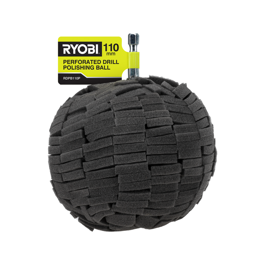 Ryobi 110mm Perforated Drill Polishing Ball - High-Density Foam - Versatile Cleaning - SuperSaverAU - view 1