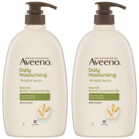 Aveeno Daily Moisturising Body Wash Gentle Scent 2x1L - SuperSaverAU - view 2