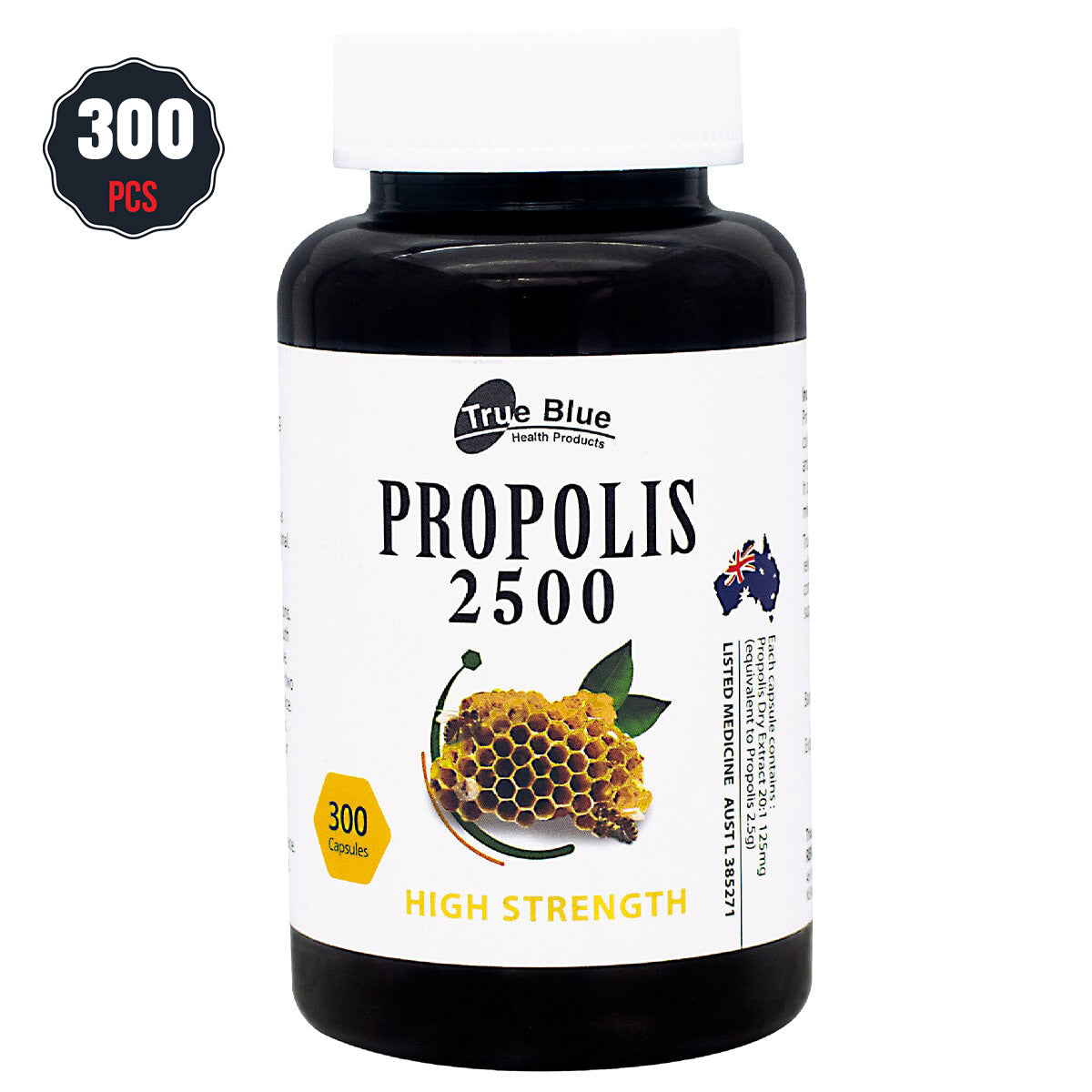 True Blue Propolis 2500mg 300 Capsules - SuperSaverAU - view 1