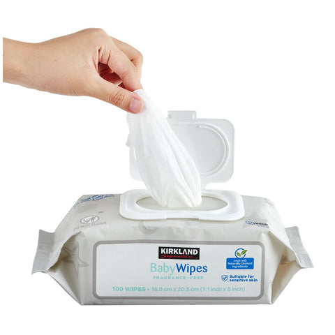 Kirkland Signature Fragrance Free Baby Wipes 9 x 100 Pack - SuperSaverAU - view 2