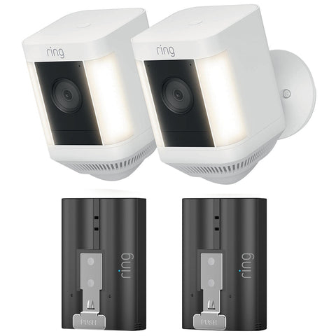Ring Spotlight Cam Plus Battery 2 Pack with 2 Quick Release Battery Packs, 1080p HD Video, Colour Night Vision - SuperSaverAU - view 1