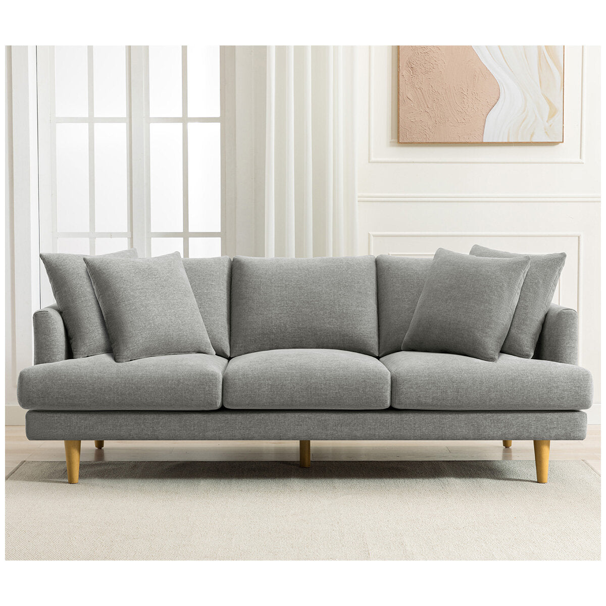 VDL Designs Crown Fabric Sofa Light Grey - SuperSaverAU - view 3