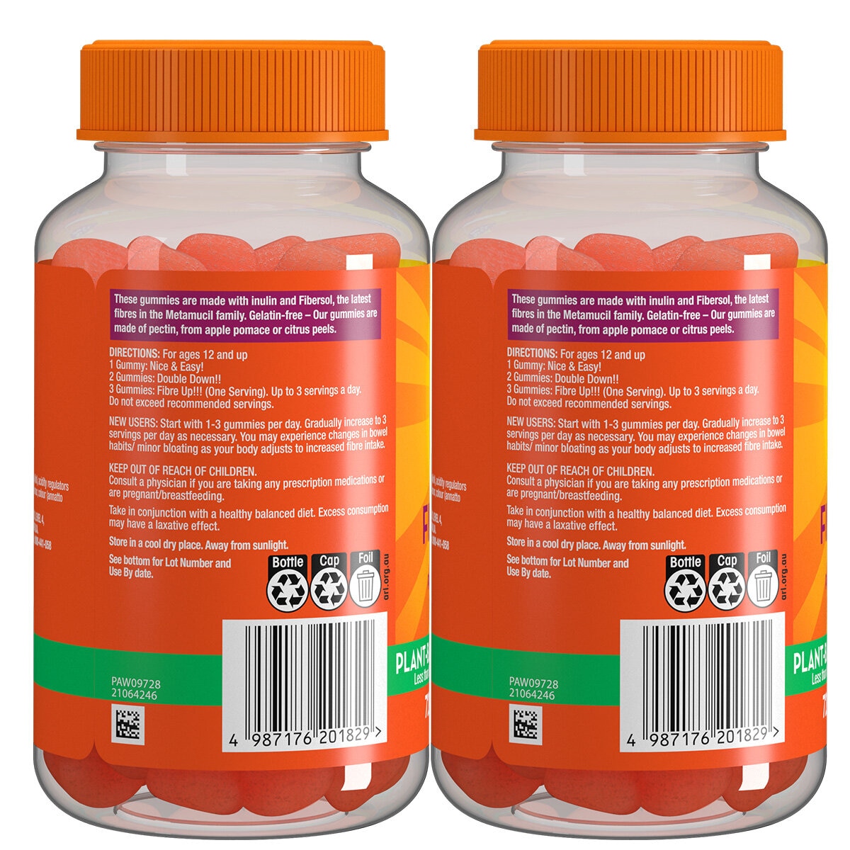 Metamucil Fibre Gummies 2 x 72 Count - SuperSaverAU - view 2