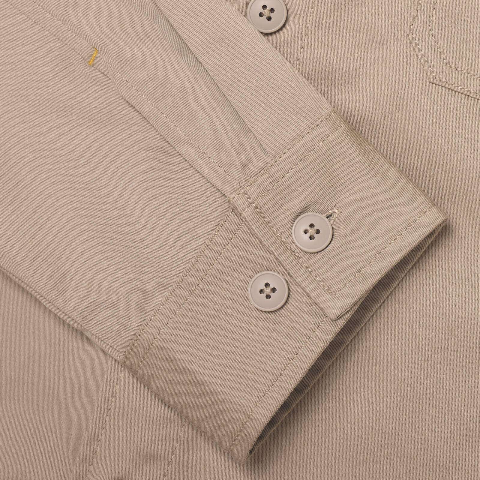 DEWALT Khaki Granite Long Sleeve Button Up Shirt - Men's Size S, Stretch Cotton